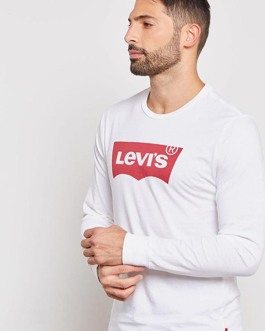 Levi's Men's Crewneck Classic Batwing Logo T-shirt Full Sleeves