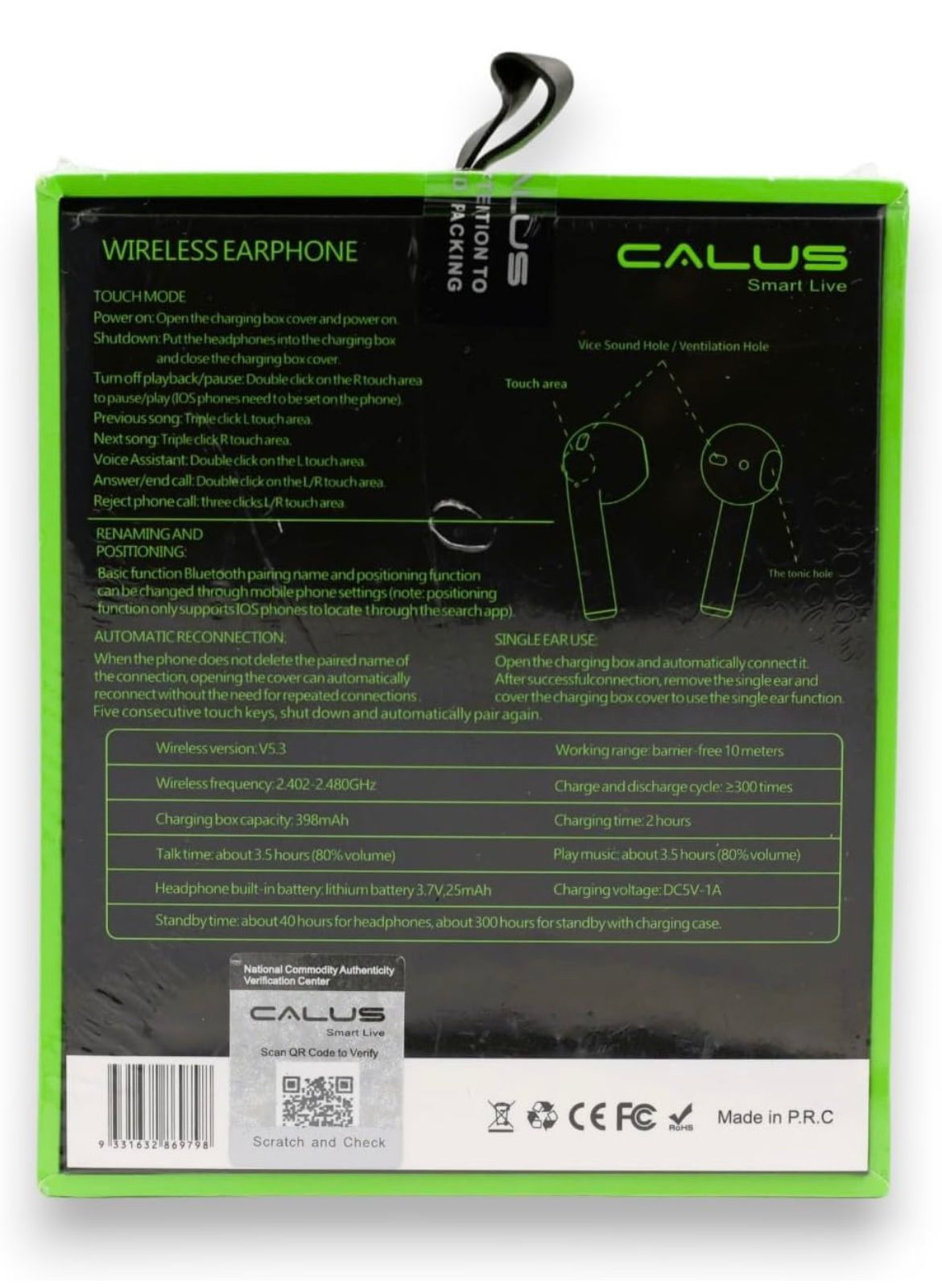 Calus Air P2 EarBuds V5.3